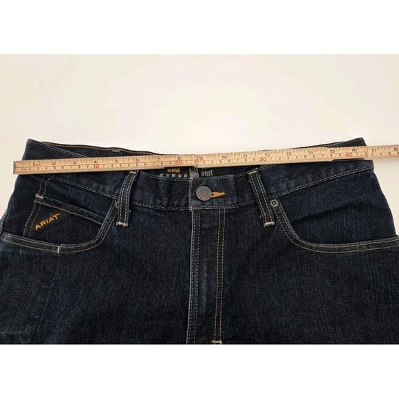 ARIAT REBAR M4 RELAXED DURASTRETCH BOOT JEANS MENS SIZE 34 X 32 KNIFE POCKET EUC - Picture 11 of 14